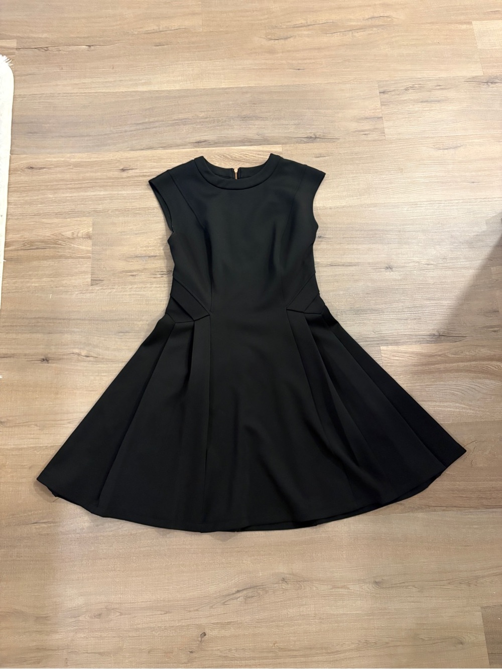 Ted Baker Black Cap-Sleeve Fit & Flare Mini Dress